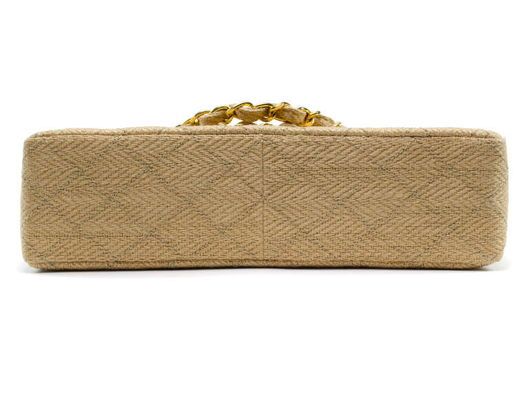 Women's Chanel Vintage Straw Jumbo Flap Bag