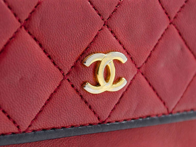Chanel Vintage Colorblocked Red Shoulder Bag 1