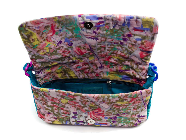 Women's Chanel Multicolor Quilted Canvas Watercolor Pochette Flap Bag