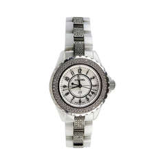 Chanel J12 White Ceramic Diamond Bezel Watch