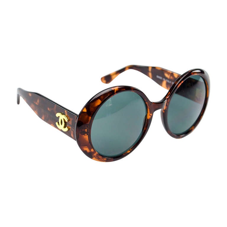 Chanel Vintage Rare Oversized Round Sunglasses