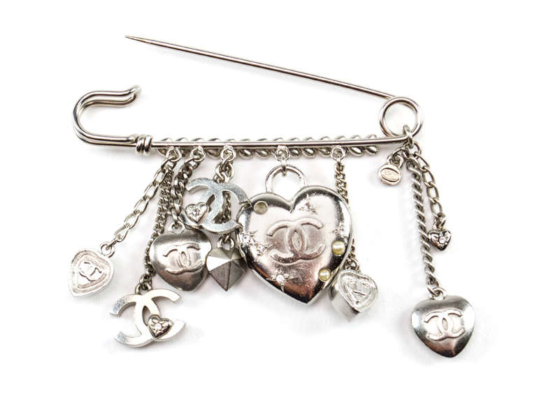 Chanel Safety Pin Charm Brooch