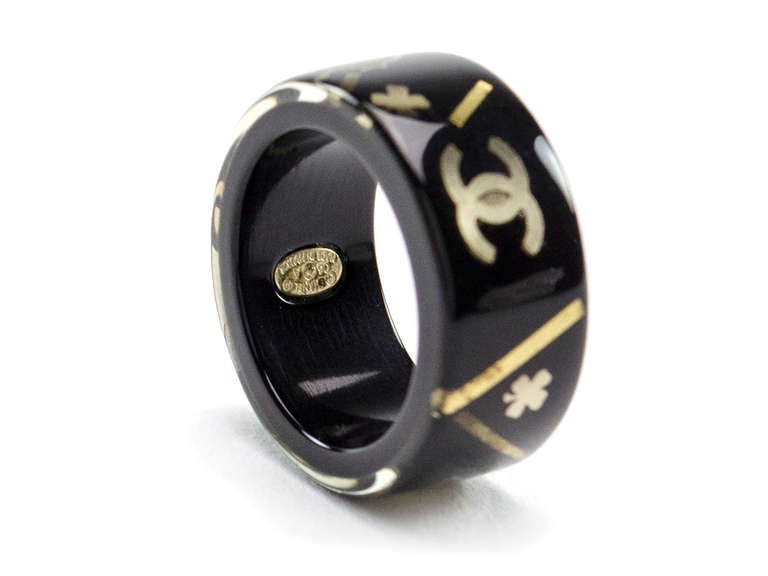 chanel black ring