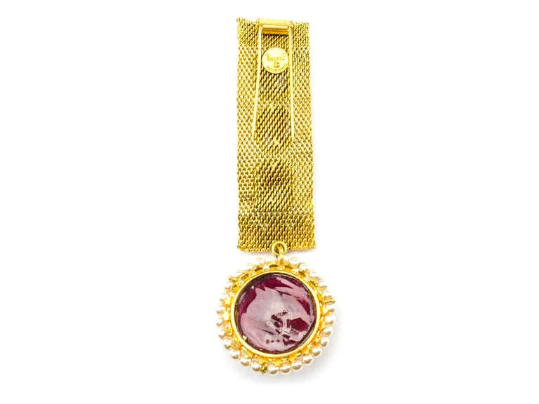 Chanel Vintage Gripoix Mesh Pin