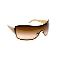 Chanel Beige Leather Quilted Sunglasses