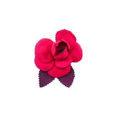 Chanel Felt Camellia Floral Brooch