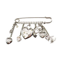 Chanel Safety Pin Charm Brooch