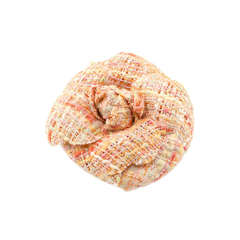 Chanel Tweed Camellia Floral Brooch