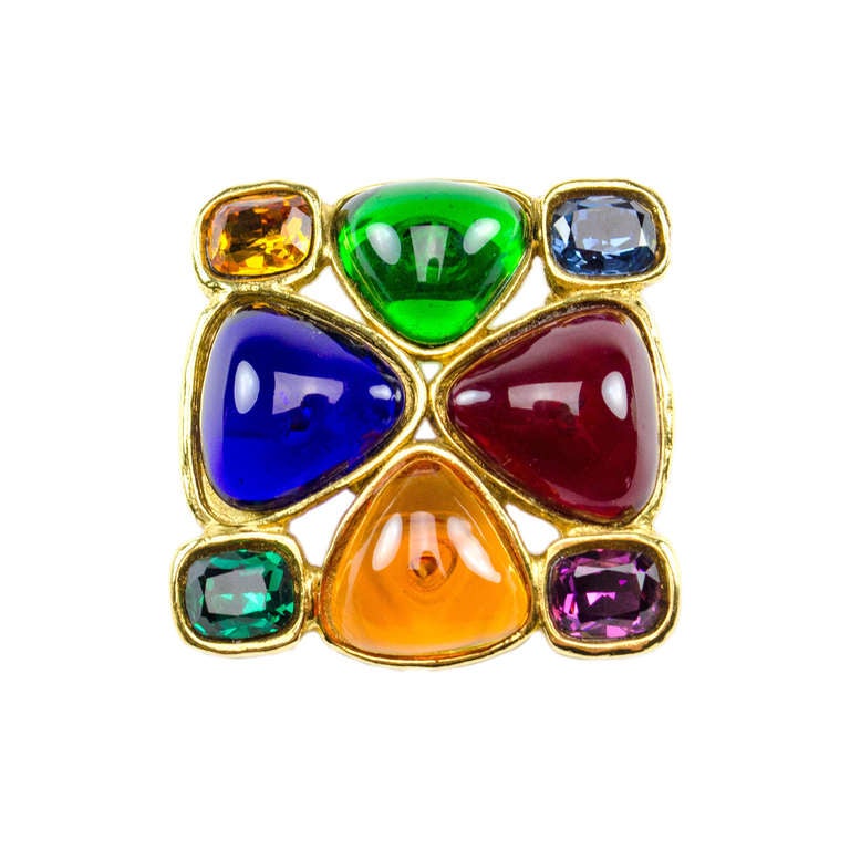 Chanel Poured Glass Brooch For Sale