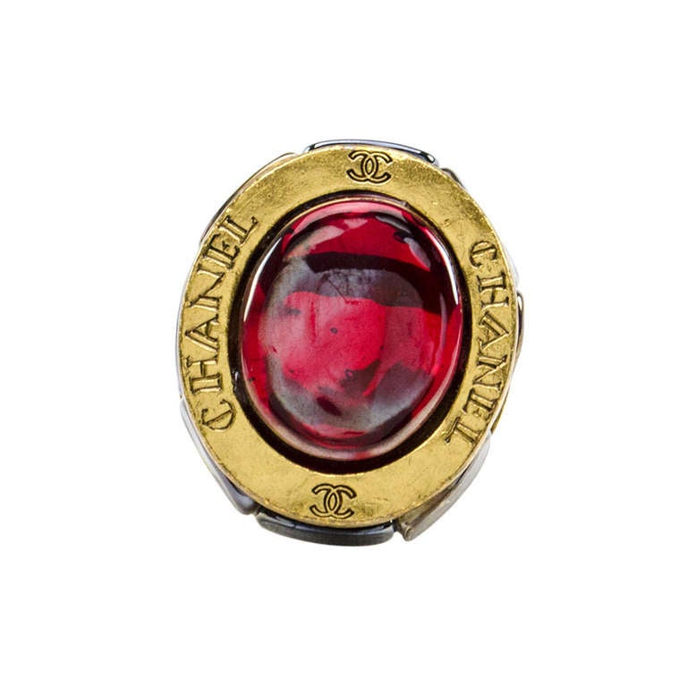 Chanel Poured Glass Cocktail Ring For Sale