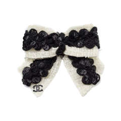 Chanel Crochet Bow Brooch