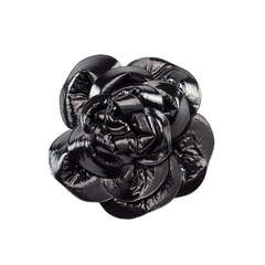 Chanel Patent Leather Camellia Brooch