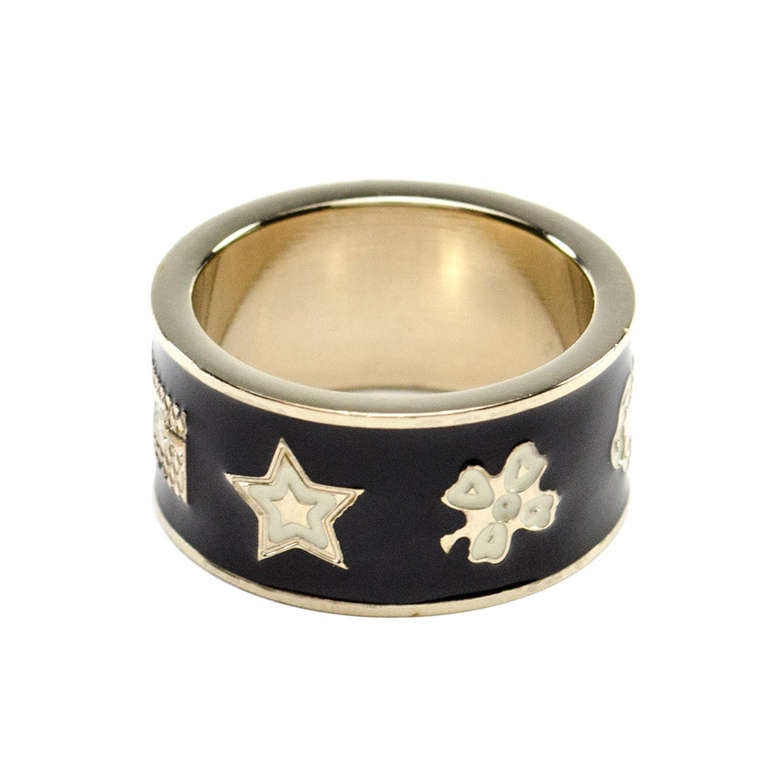 Chanel Enamel Bow Ring For Sale