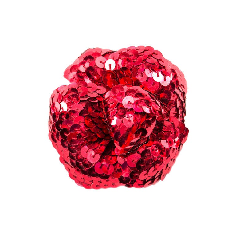 Chanel Sequin Camellia Brooch For Sale
