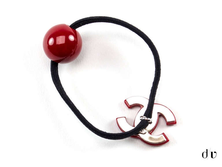 Chanel Red Hair Tie For Sale at 1stDibs