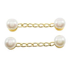 Chanel Vintage Pearl Cufflinks