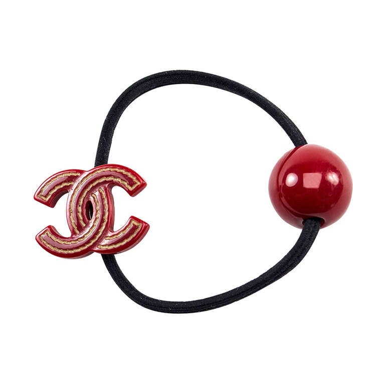 Chanel Red Hair Tie For Sale