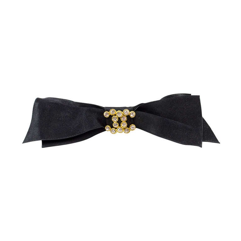 Chanel Bow Hair Tie Black Satin – AMORE Vintage Tokyo