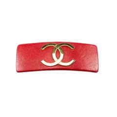 Chanel Vintage Red Hair Clip