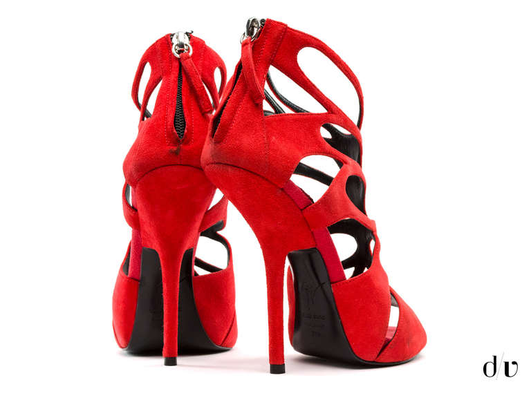Women's Giuseppe Zanotti Alien Red Suede Heels