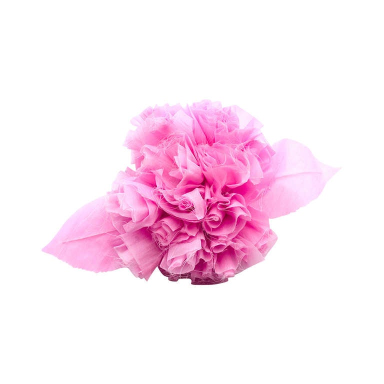 Chanel Pink Ruffle Brooch For Sale