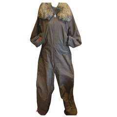Used Prada Gortex Ski Suit Fur Trim With Belt