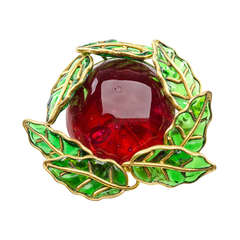 Chanel Early Vintage Glass Brooch