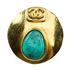 Chanel Vintage Turquoise Brooch