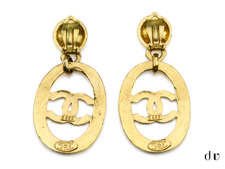 Rare Chanel Vintage Oval Earrings