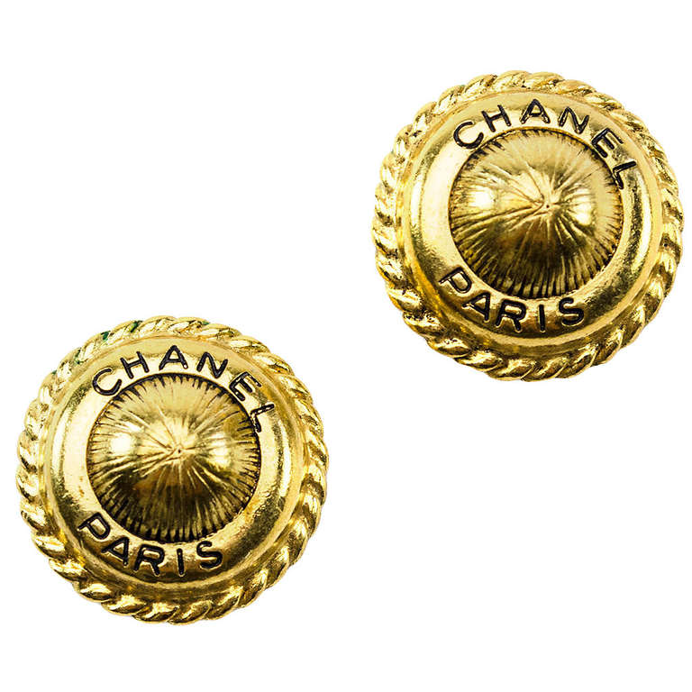 Chanel Paris Vintage Earrings For Sale at 1stDibs
