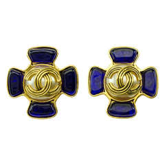Chanel Vintage 94A Glass Poured Earrings