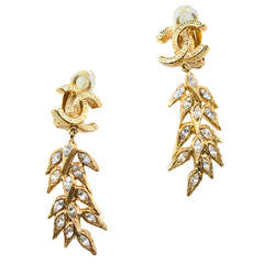 Chanel Four Leaf CC Dangle Earrings