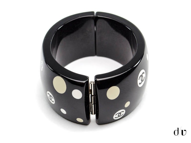 Chanel Polka Dot Cuff In Excellent Condition In San Diego, CA
