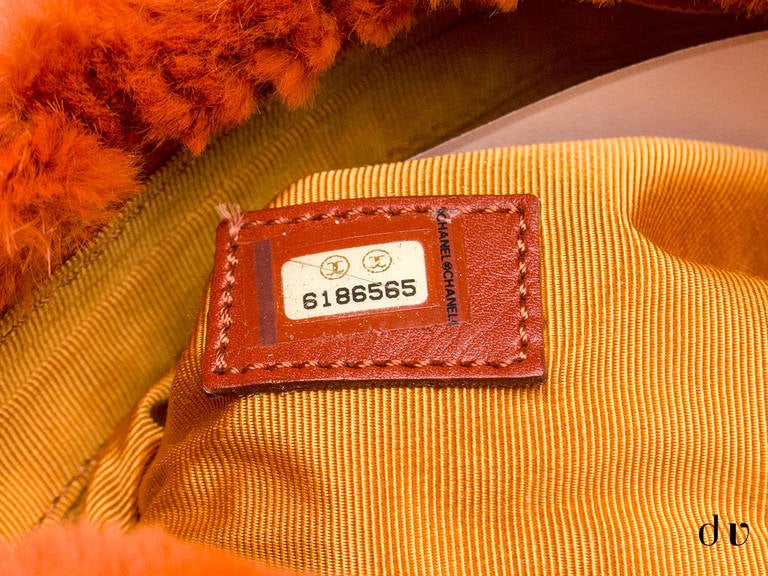 orange fur handbag
