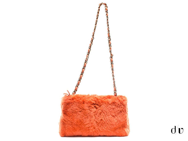 Women's Chanel Orange Fur Bag For Sale