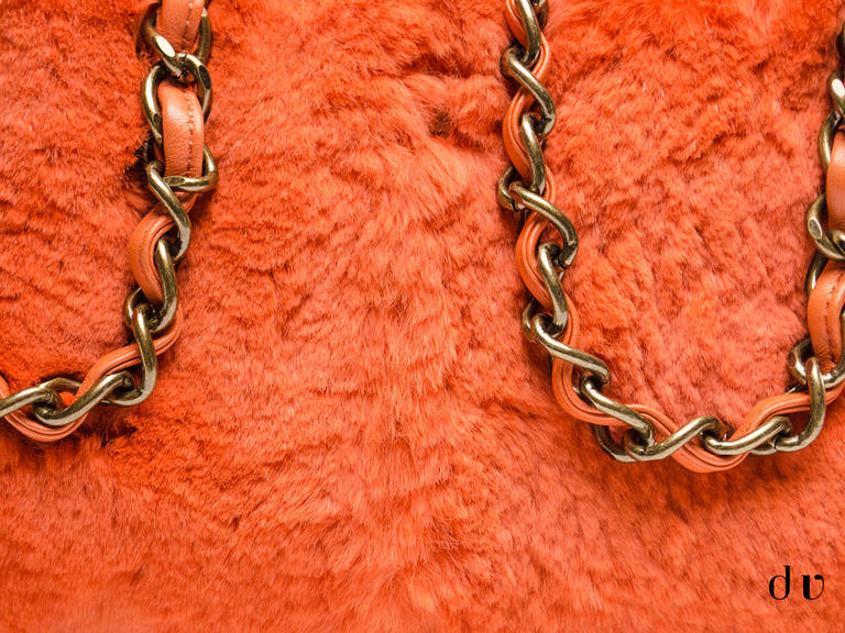 Chanel Orange Fur Bag For Sale 1