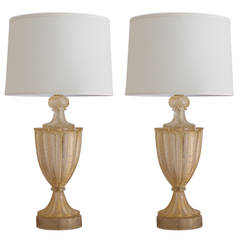 Pair of Murano Glass Lamp by Barovier & Toso