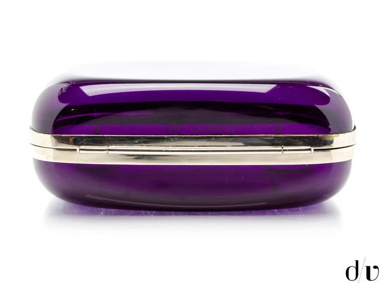 Women's Vintage Purple Hard Resin Lucite Box Bag