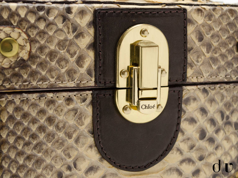 Chloe Python Vanity Case Bag In New Condition For Sale In San Diego, CA