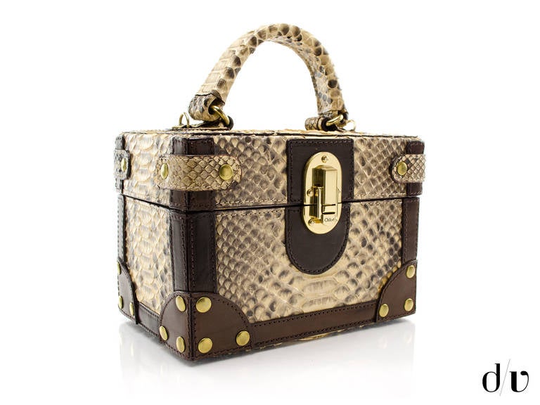 Women's Chloe Python Vanity Case Bag For Sale