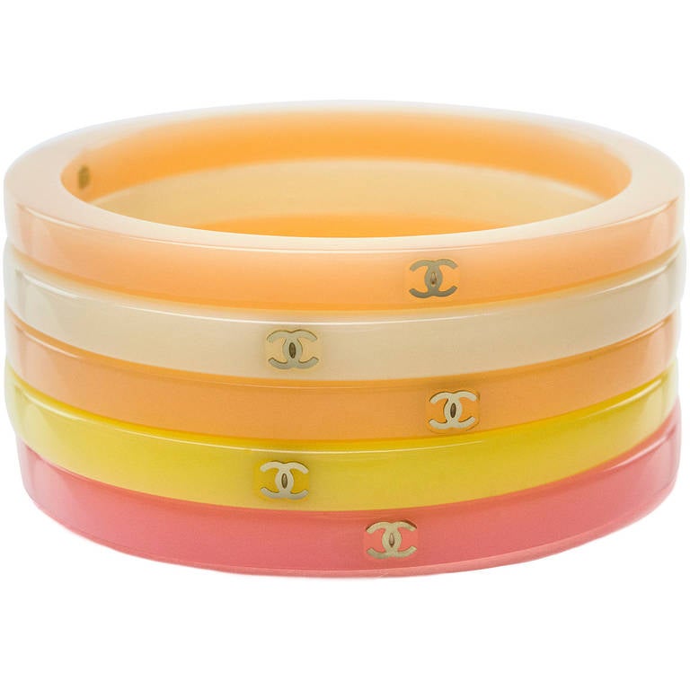 Chanel Stackable Resin Bracelets For Sale