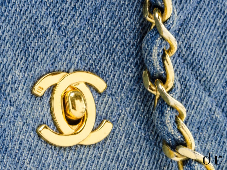 Women's Chanel Vintage Denim Flap For Sale