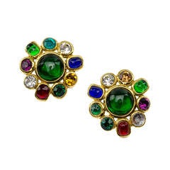 Chanel Vintage Gripoix Floral Earrings