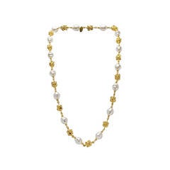 Chanel Vintage Pearl Filigree Necklace