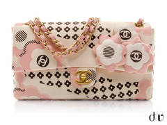 Chanel Camellia Satin Flap Bag