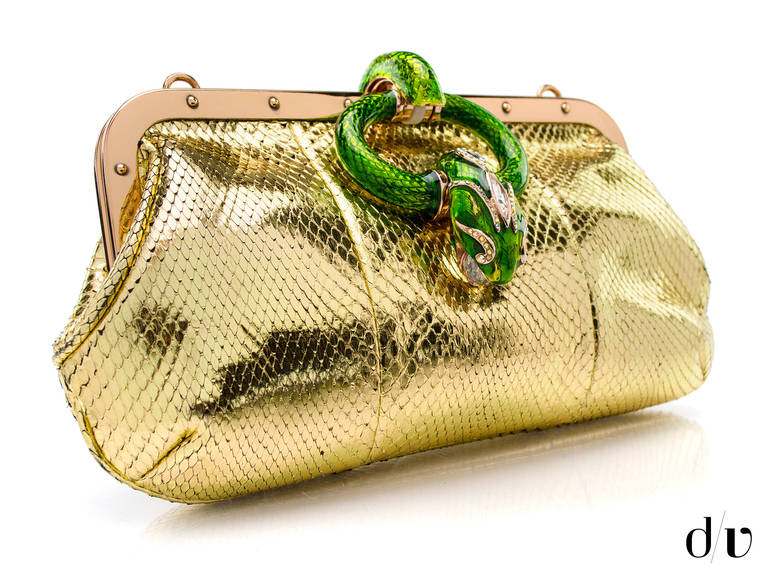 Gucci by Tom Ford Python Clutch Shoulder Bag In Excellent Condition For Sale In San Diego, CA