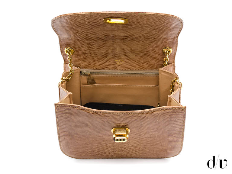 Gucci Vintage Lizard Skin Shoulder Bag For Sale 1