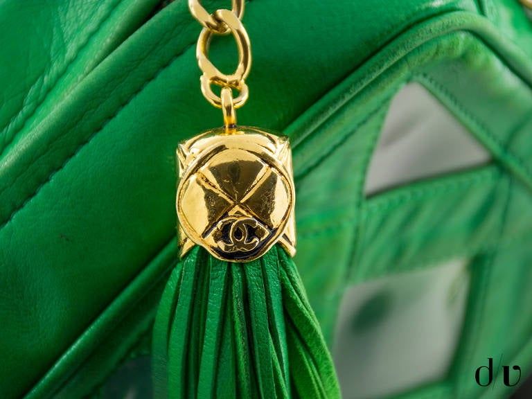 Chanel Green Calfskin Bag For Sale 1