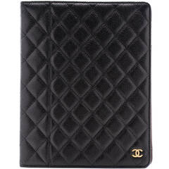Chanel Black Leather I-Pad Case