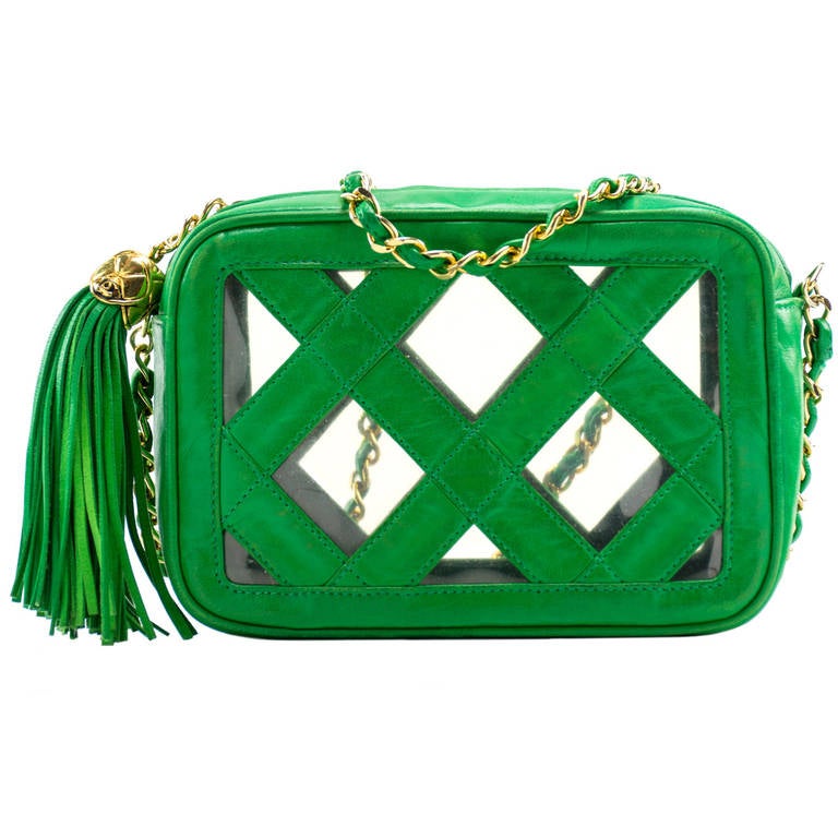 Chanel Green Calfskin Bag For Sale